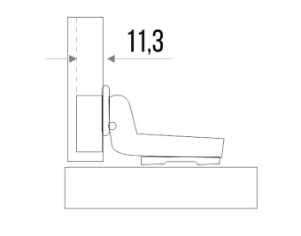 Петля мебельная Trodos вкладная CLIP-ON с доводчиком 3D 118гр, 2шт