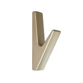 Крючок мебельный Trodos "1641" 1-рожковый, сплав ЦАМ, сатиновое золото матовый, хедер