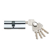 Механизм цилиндровый Trodos ЦМ 80(35/45) латунь 5 ключей, хром, блистер