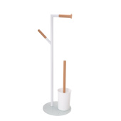 Ёрш напольный-стойка с бумагодержателем Zenfort "B0447A W", бамбук, белый