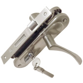 Замок врезной Trodos 61/11-ЦМ с ручкой, никель