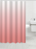 Штора для ванной Delphinium "Аура" полиэстер 180х180см, 12 колец, розовый