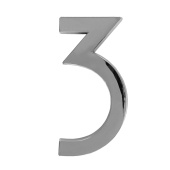 Цифра дверная Trodos "3" модерн, хром