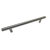 Ручка-рейлинг мебельная "8926" D12х160-220 нержавеющая сталь, браш никель, хедер