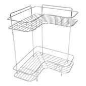 Полка настенная Delphinium 2-ярусная угловая "АЕ-483", хром