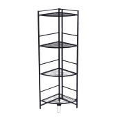 Этажерка Zenfort 4-ярусная угловая "AE-3551A4", черный матовый