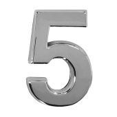 Цифра дверная Trodos "5" классика, хром