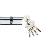 Механизм цилиндровый Trodos ЦМ 90(45/45) сплав ЦАМ 5 ключей, хром