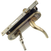 Замок врезной Trodos 70/106-ЦМ с ручкой, бронза