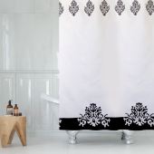 Штора для ванной Delphinium "Барокко" полиэстер 180х180см, 12 колец, мультиколор