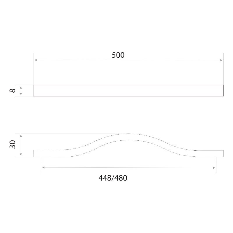 Ручка-скоба мебельная Trodos "DMZ-21651" 480мм сплав ЦАМ 211гр, хром ...