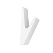 Крючок мебельный Trodos "1641" 1-рожковый, сплав ЦАМ, белый матовый, хедер