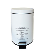 Ведро для мусора Delphinium "Home" 5л, металл, белый