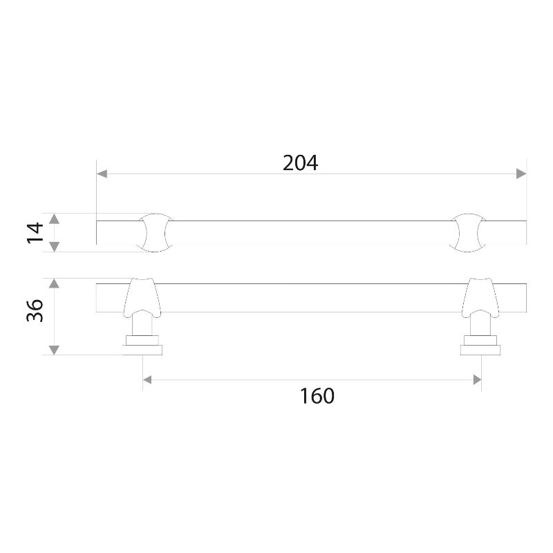 Ручка-скоба мебельная Trodos "DMZ-50039" 160мм сплав ЦАМ 230гр ...