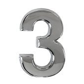 Цифра дверная Trodos "3" классика, хром