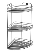 Полка настенная Delphinium 3-ярусная угловая "W7256-3", черная