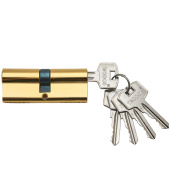 Механизм цилиндровый Trodos ЦМ 70(35/35) сплав ЦАМ 5 ключей, золото