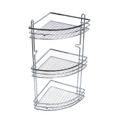 Полка настенная Delphinium 3-ярусная угловая "АЕ-1188", хром