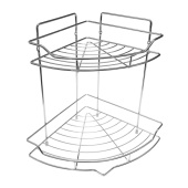 Полка настенная Delphinium 2-ярусная угловая "АЕ-435", хром