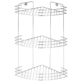 Полка настенная Delphinium 3-ярусная угловая "W2672C", хром