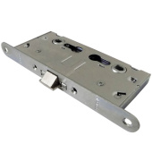 Замок врезной Trodos 1739 противопожарный цилиндровый с защелкой без ручки, хром