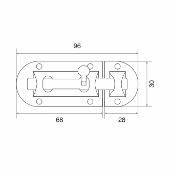 Шпингалет Trodos ZY-113/L90 CP хром