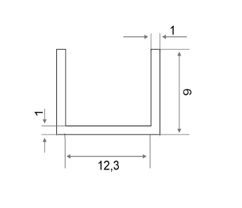 Нижняя направляющая п-образная, 10мм, 1,5м
