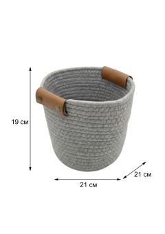 Корзина для хранения Zenfort "Ангара", 21х21х19см, текстиль, серый