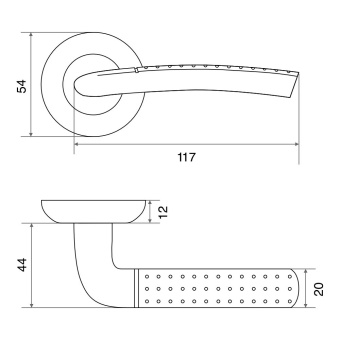 Ручка раздельная Trodos 106E-08 GP золото