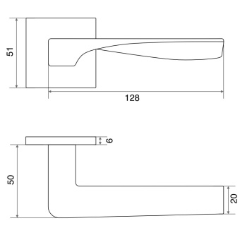 Ручка раздельная Trodos 870-03 slim GA сатиновое золото матовый
