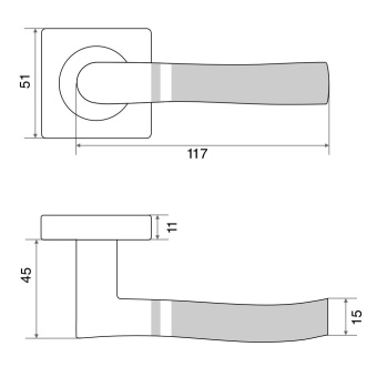 Ручка раздельная Trodos 77-02 SN/CP никель/хром
