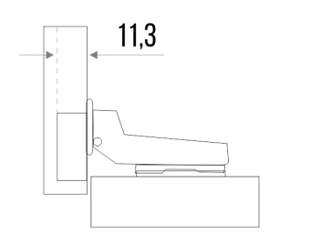 Петля мебельная Trodos полунакладная CLIP-ON с доводчиком 90гр