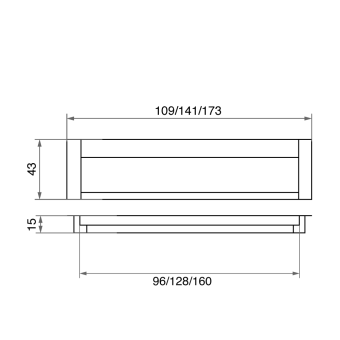 Ручка врезная мебельная Trodos "ZY-108" 128мм алюминий, хром/хром матовый