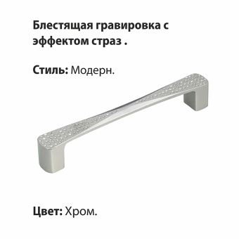 Ручка-скоба мебельная Trodos "ZY-871" 128мм сплав ЦАМ 60гр, хром