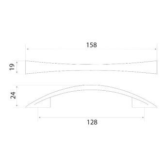 Ручка-скоба мебельная Trodos "ZY-7C Бабочка" 128мм сплав ЦАМ 45гр, золото, хедер