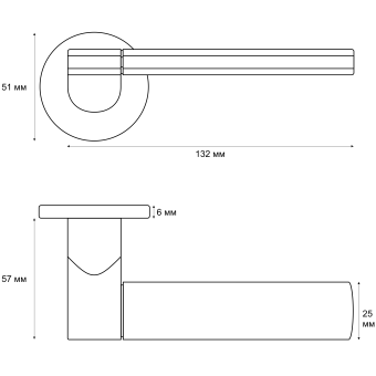 Ручка раздельная Trodos "102" серия 06 slim, золото