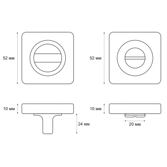 Ручка поворотная Trodos BK-02 BL черный 