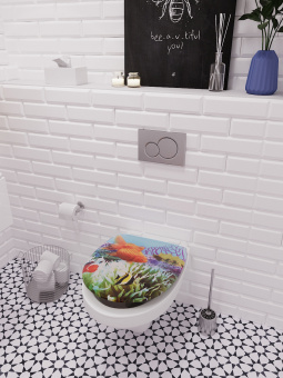 Сиденье для унитаза Delphinium "Золотая рыбка", белый