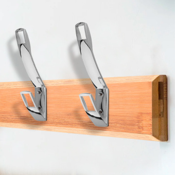 Крючок мебельный Trodos "ZY-206" 2-рожковый, сплав ЦАМ, хром