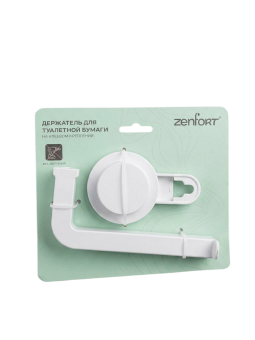 Держатель для туалетной бумаги на присоске Zenfort "Изи" (Easy), пластик, белый