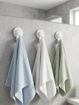 Крючок 1-ый на присоске Zenfort "Изи" (Easy), пластик, белый