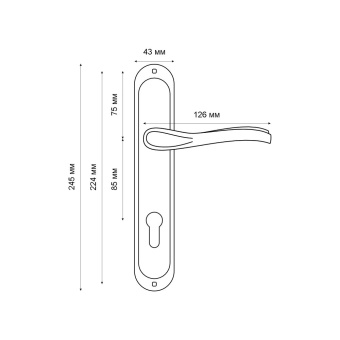 Ручка на планке Trodos 85/59-M CP хром