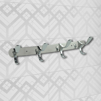 Крючок на планке Delphinium четверной "К607-4", хром