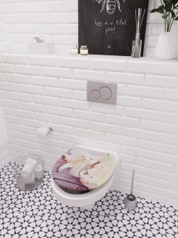 Сиденье для унитаза Delphinium "Лилии", белый