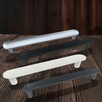 Ручка-скоба мебельная Trodos "DMZ-22650" 192мм сплав ЦАМ 94гр, черный 