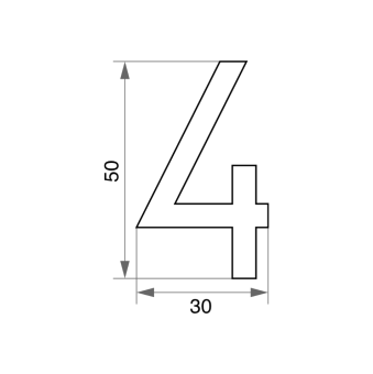 Цифра дверная Trodos "4" модерн, хром