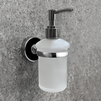 Дозатор для жидкого мыла с держателем Zenfort коллекция "Либретто", черный