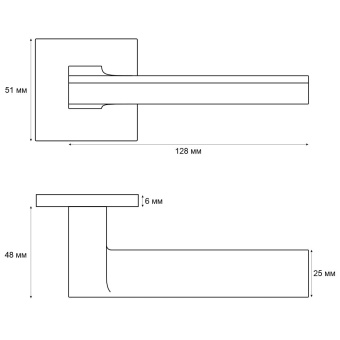 Ручка раздельная Trodos "551" серия 03 slim, хром