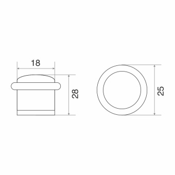 Упор дверной Trodos 153/Н28 никель