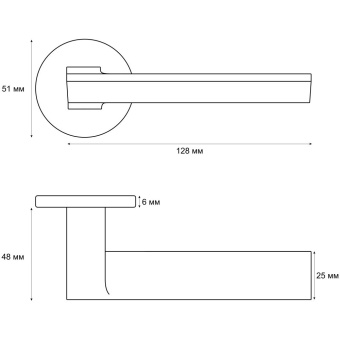 Ручка раздельная Trodos "551" серия 06 slim, хром
